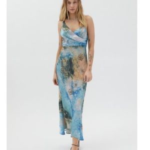 Tie Dye embellished slip midi dress